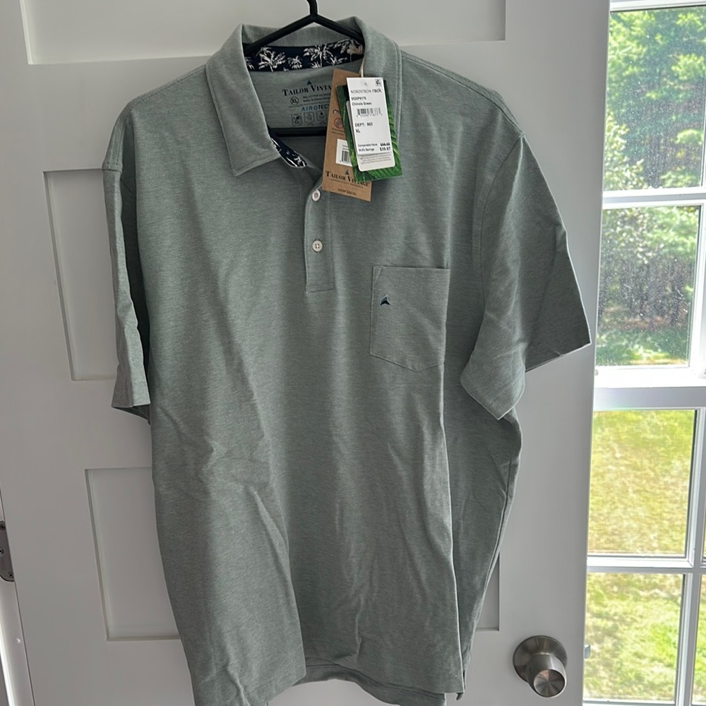 Tailor Vintage Men's Polo Shirt in Soft Green